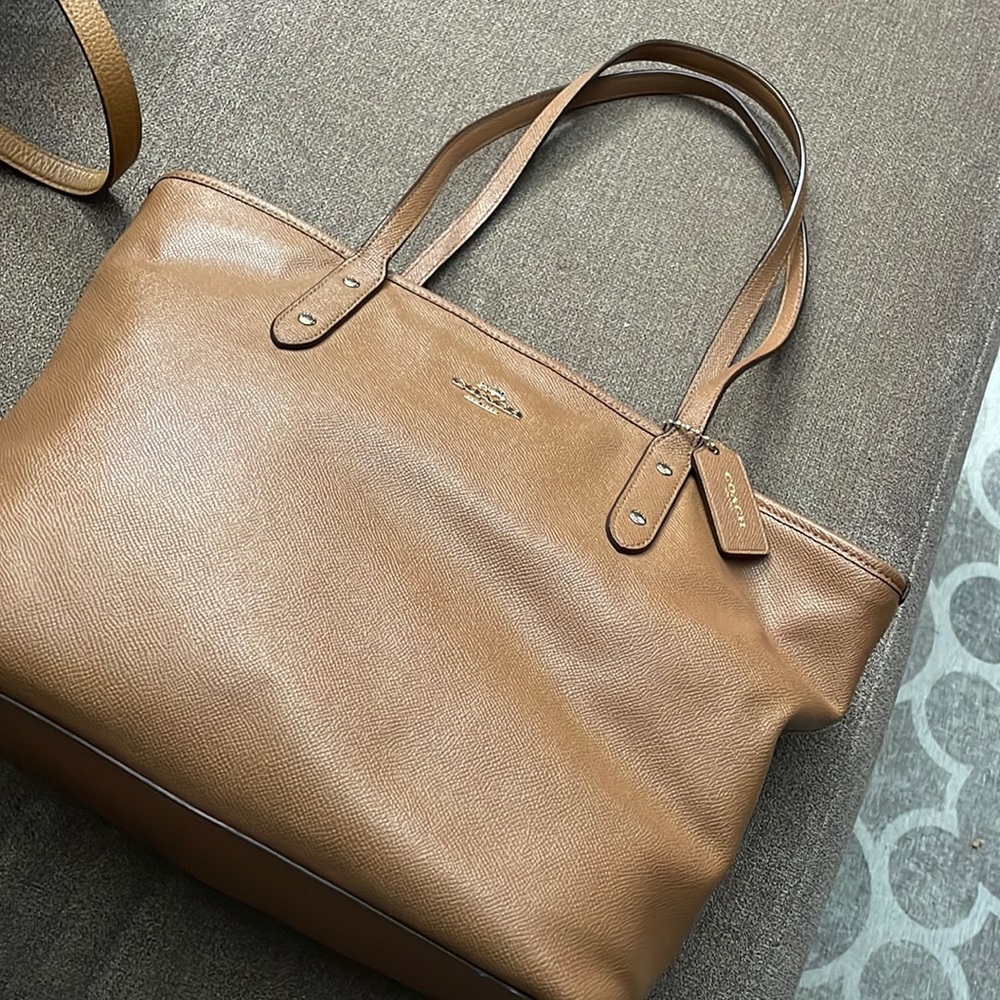 Beige Coach Tote